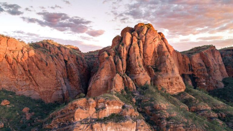 View on a red mountain range.